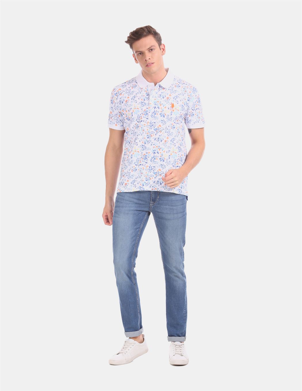 U.S.Polo Assn. Men Casual Wear White T-Shirt